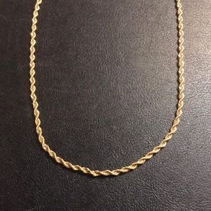 AMERICAN SHOWCASE signed 3 mm gold rope chain 18 inch